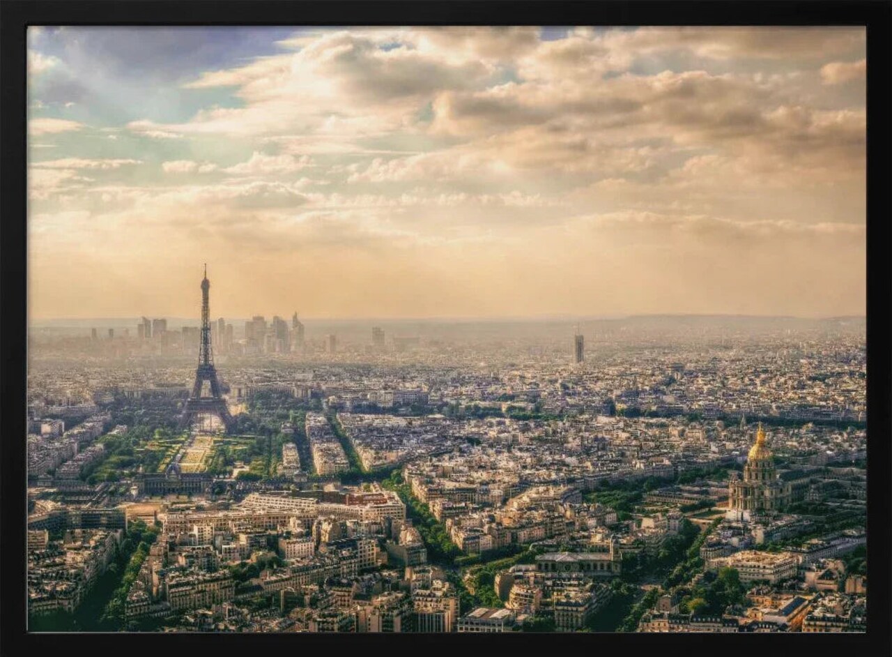 Framed Art Print of Paris France by Mohamed Kazzaz 24x36 Home or Office Decor